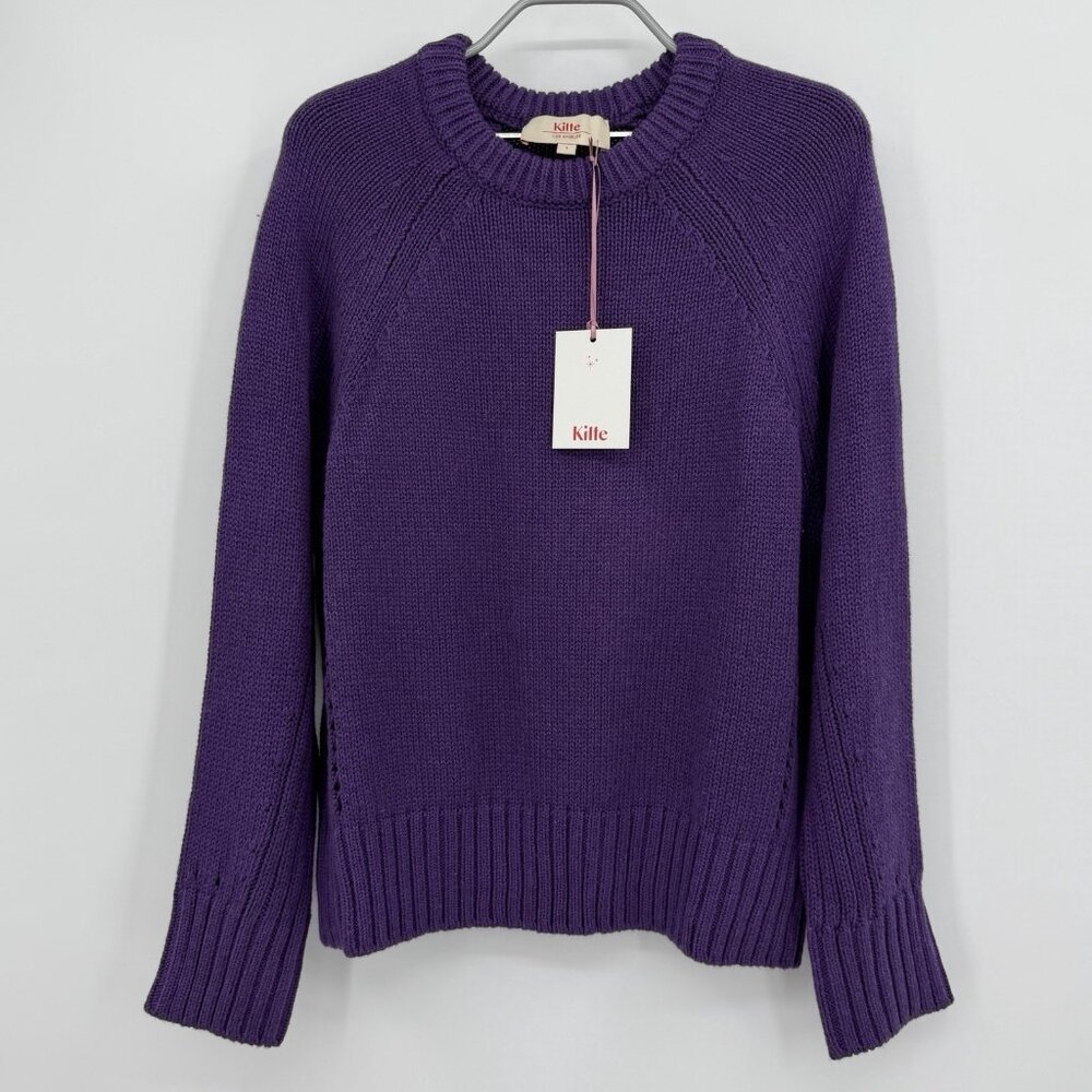 Kilte Collection The Mia Pullover Sweater in Plum size 1/S Small Cotton-Cashmere